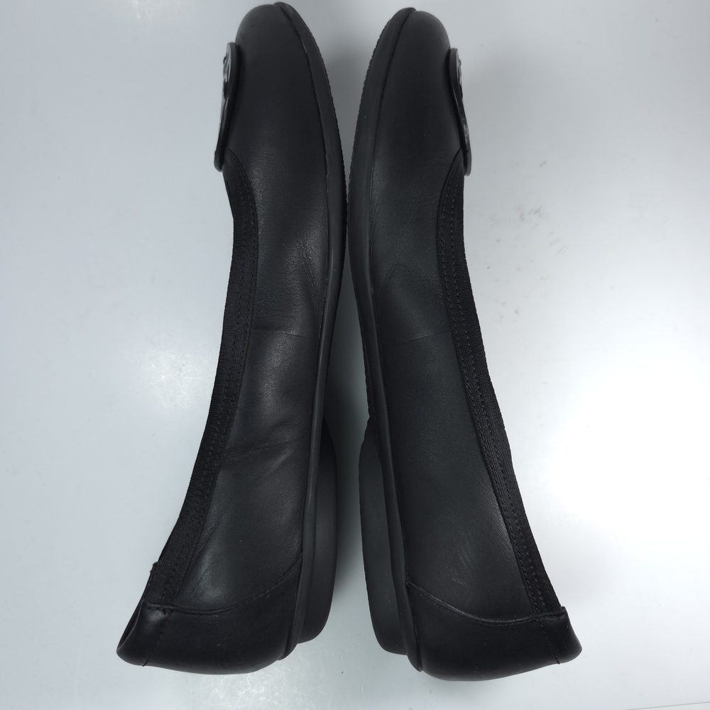 Clarks Sara Willow Black Leather Ballet Flats W 9 - Picture 7 of 14